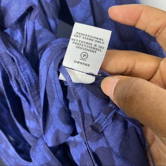 Diane Von Furstenberg Navy Blue Full Wrap Printed Midi Casual Dress 6 Small - Picture 5 of 12